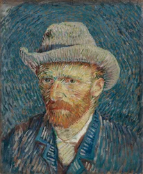 Zelfportret met grijze vilthoed